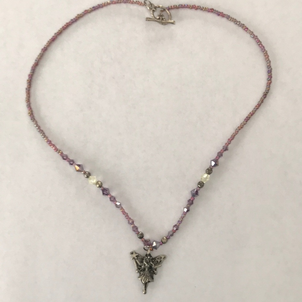 Adorable purple fairy necklace